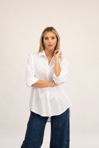 Camicia Lunga Over bianco|Colore:Bianco