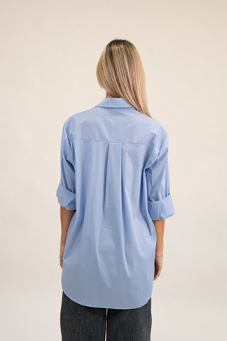 Camicia Lunga Over celeste|Colore:Celeste