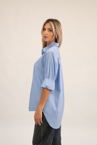 Camicia Lunga Over celeste|Colore:Celeste