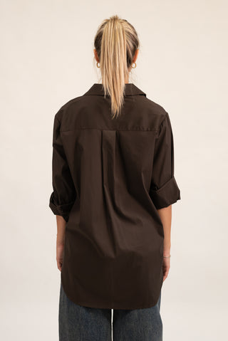 Camicia Lunga Over moro|Colore:Moro