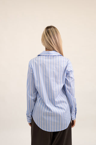 Camicia Over Riga celeste/bianco|Colore:Celeste/bianco