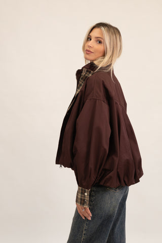 Giubbotto Quadretti bordeaux|Colore:Bordeaux