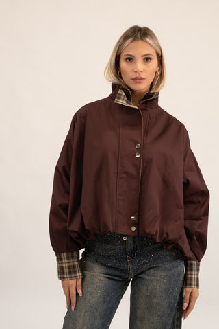 Giubbotto Quadretti bordeaux|Colore:Bordeaux