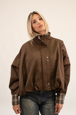 Giubbotto Quadretti moro|Colore:Moro