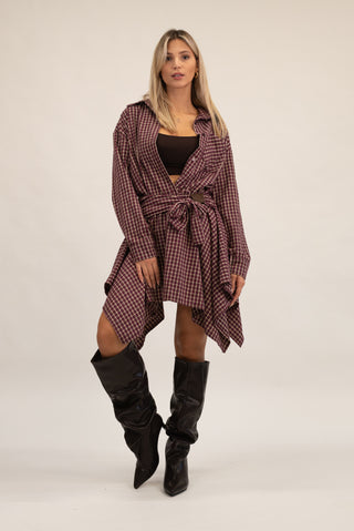 Camicia Quadri  bordeaux|Colore:Bordeaux