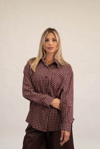 Camicia Quadri  bordeaux|Colore:Bordeaux