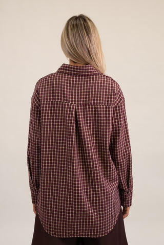 Camicia Quadri  bordeaux|Colore:Bordeaux