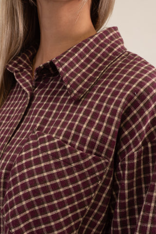 Camicia Quadri  bordeaux|Colore:Bordeaux
