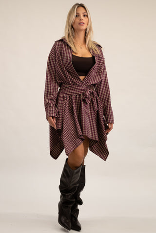 Gonna Quadri bordeaux|Colore:Bordeaux