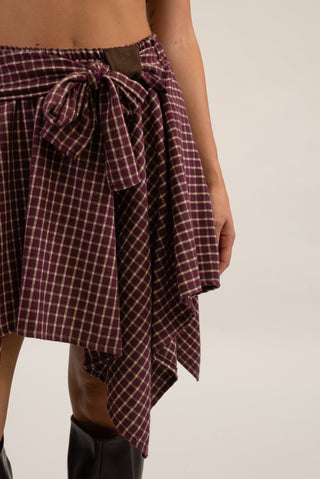 Gonna Quadri bordeaux|Colore:Bordeaux