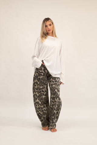 Jeans Animalier verde militare|Colore:Verde militare