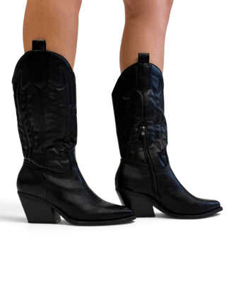 Stivale Texano nero|Colore:Nero