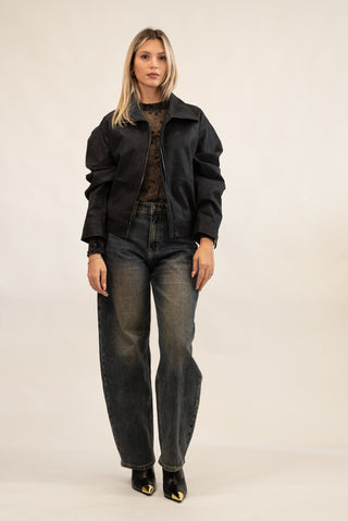 Giubbotto Bomber nero|Colore:Nero