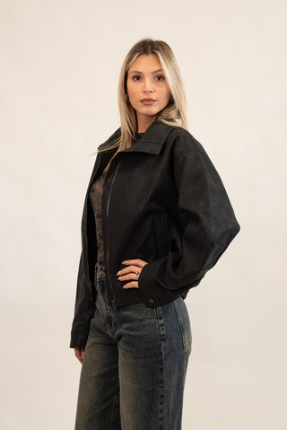 Giubbotto Bomber nero|Colore:Nero