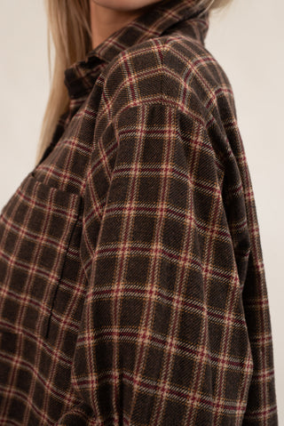 Camicia Quadri Crop moro|Colore:Moro