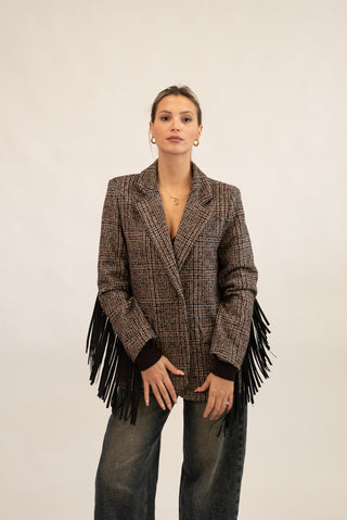 Blazer con Frange moro/nero|Colore:Moro/nero