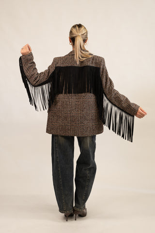 Blazer con Frange moro/nero|Colore:Moro/nero