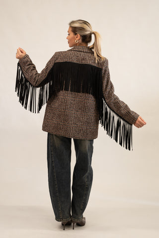 Blazer con Frange moro/nero|Colore:Moro/nero