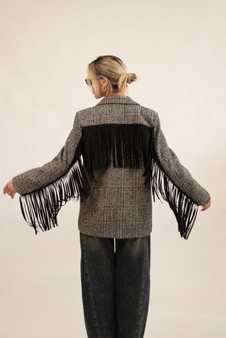 Blazer con Frange nero|Colore:Nero