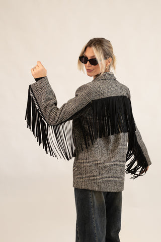 Blazer con Frange nero|Colore:Nero