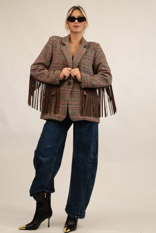 Blazer con Frange moro/rosso|Colore:Moro/rosso