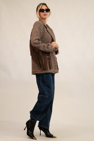 Blazer con Frange moro/rosso|Colore:Moro/rosso