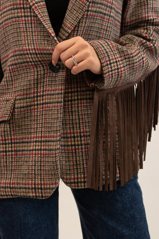 Blazer con Frange moro/rosso|Colore:Moro/rosso