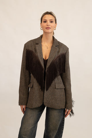 Blazer Frange moro/beige|Colore:Moro/beige