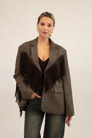 Blazer Frange moro/beige|Colore:Moro/beige