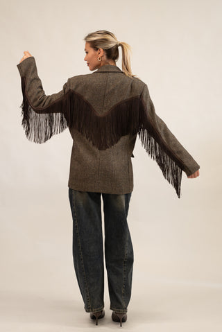 Blazer Frange moro/beige|Colore:Moro/beige