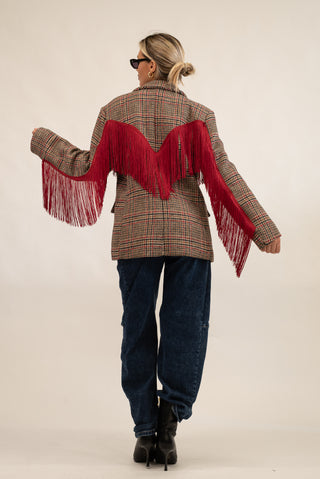 Blazer Frange rosso|Colore:Rosso