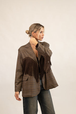 Blazer Frange moro/blu|Colore:Moro/blu