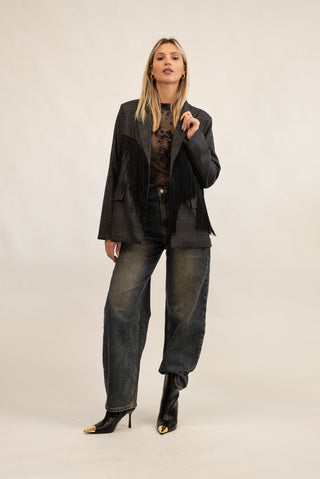 Blazer Frange grigio/nero|Colore:Grigio/nero