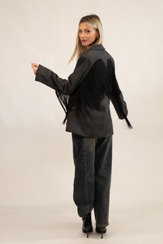 Blazer Frange grigio/nero|Colore:Grigio/nero