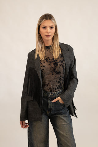 Blazer Frange grigio/nero|Colore:Grigio/nero