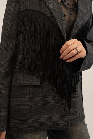 Blazer Frange grigio/nero|Colore:Grigio/nero