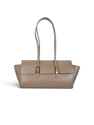 Borsa Trapezio Vera Pelle fango|Colore:Fango