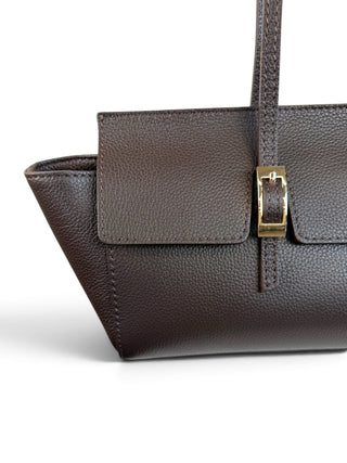 Borsa Trapezio Vera Pelle moro scuro|Colore:Moro scuro