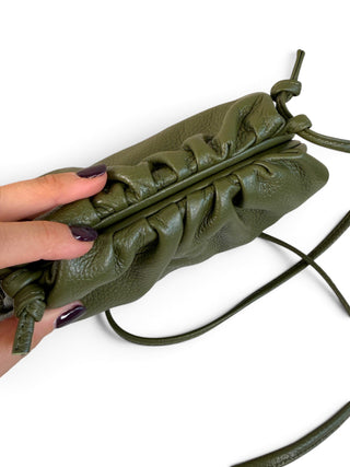 Clutch Vera Pelle verde militare|Colore:Verde militare