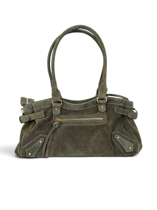 Borsa Suede City verde militare|Colore:Verde militare