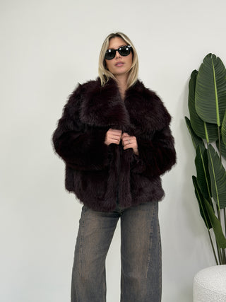 Ecopelliccia bordeaux|Colore:Bordeaux