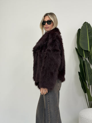 Ecopelliccia bordeaux|Colore:Bordeaux
