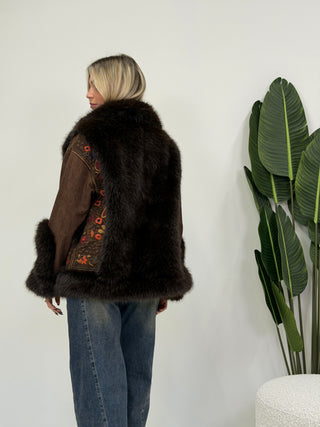 Giacca Boho Ecopelliccia moro|Colore:Moro