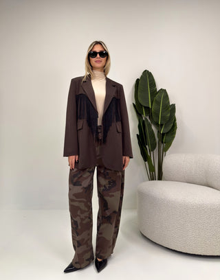 Blazer Basic con Frange moro|Colore:Moro
