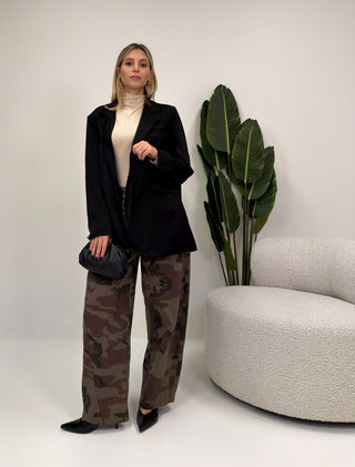 Blazer Basic con Frange nero|Colore:Nero