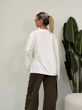 Maglia LongSleeve Stampa panna/nero|Colore:Panna/nero