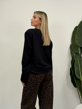 Maglia Basic Spalline nero|Colore:Nero