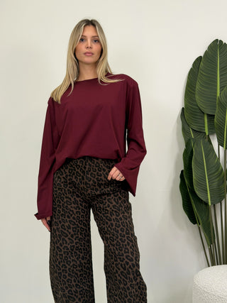 Maglia Basic Spalline bordeaux|Colore:Bordeaux