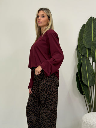 Maglia Basic Spalline bordeaux|Colore:Bordeaux