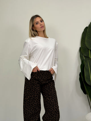 Maglia Basic Spalline panna|Colore:Panna